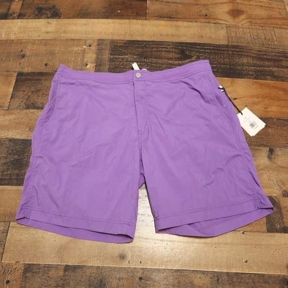 New ONIA Calder 7.5" E Solid 678 Amethyst Swim Trunks - Picture 3 of 10